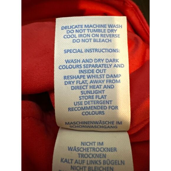 Boden Layer Scalloped Ruffle Dress Mini Women's‎ Size 12L Red Short Sleeve - Picture 6 of 7